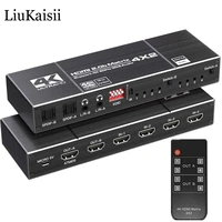 4k hdmi switch 4k60hz hdmi 2 0 matrix selector switcher with ir wireless remote supports 3d ultra hd dolby vision hdcp 2 2