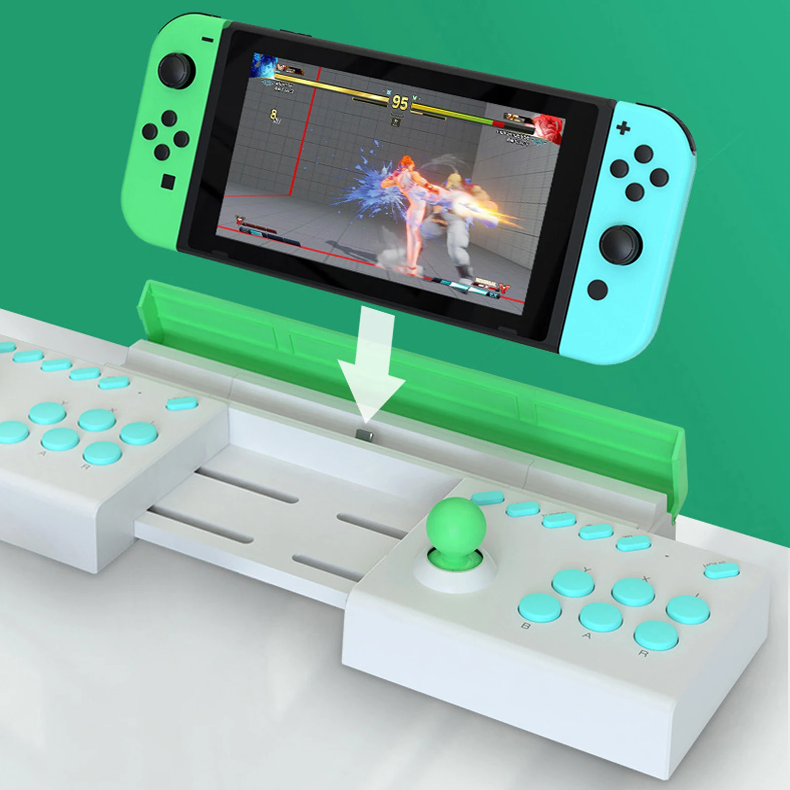 

Vogue Pop PG-SW002 Arcade Stick Single Joystick Controller Dual Players Mini Handheld Arcade Turbo Combo For Nintend Switch/Lite