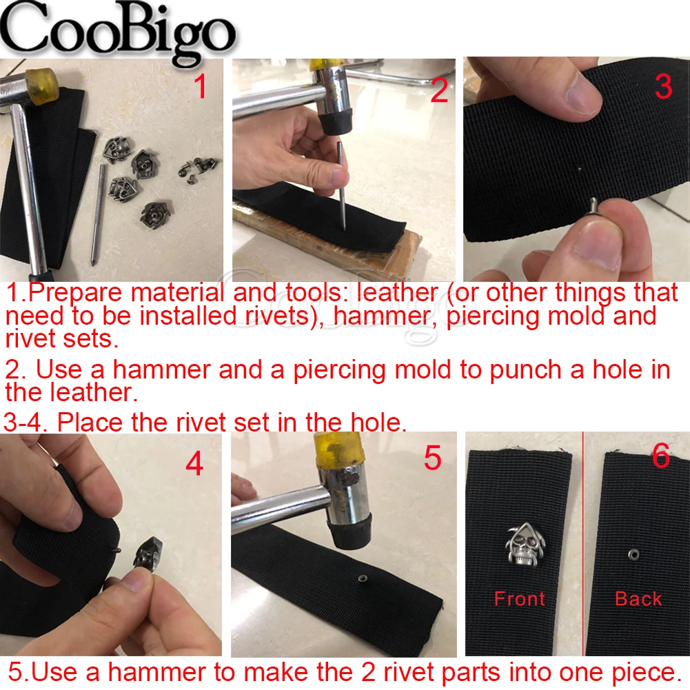 100 комплектов металлических шипов штифты заклепки Рок Клевер украшение для