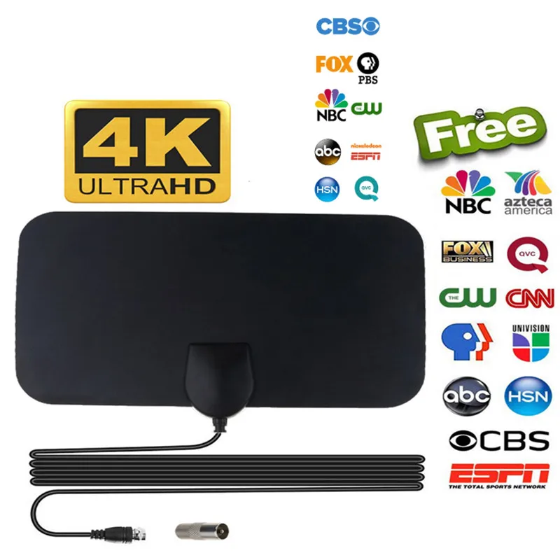 Kebidumei Hot 4K 25 дБ с высоким коэффициентом усиления HD TV DTV Box цифровая ТВ-антенна 50 миль