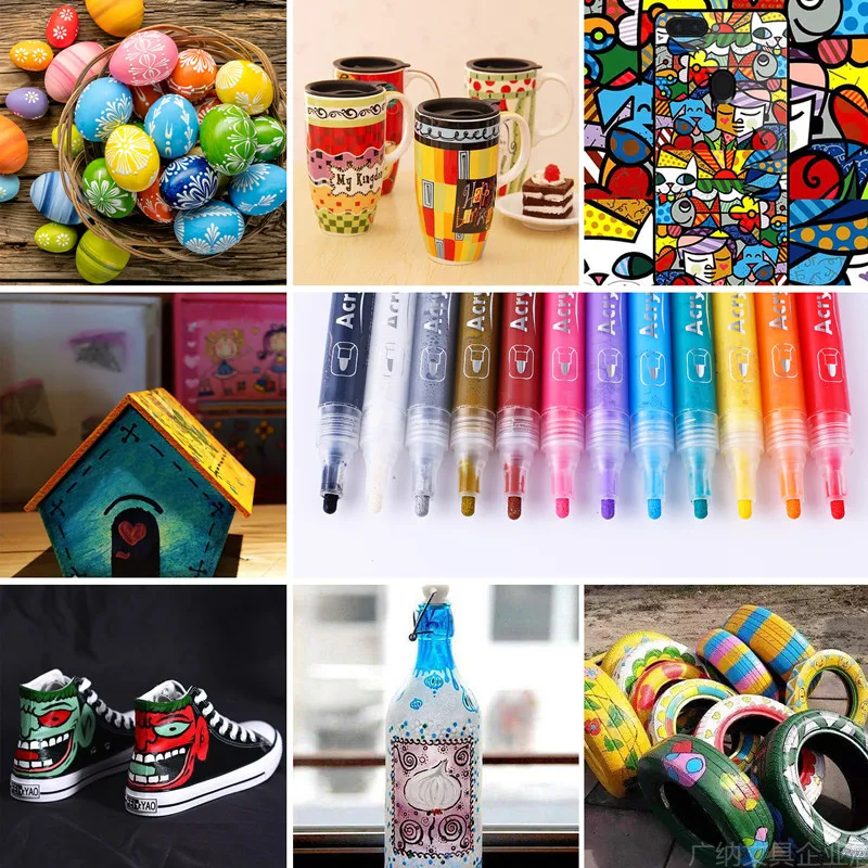 12/24/36/48 цветов акриловая краска маркер ручка 2-3 мм Morandi акриловый для рок