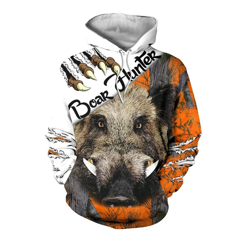 

Мужские толстовки с капюшоном и 3D-принтом в виде банта кабана охотника Камуфляжный спортивный костюм пуловер женский свитер Повседневная р...