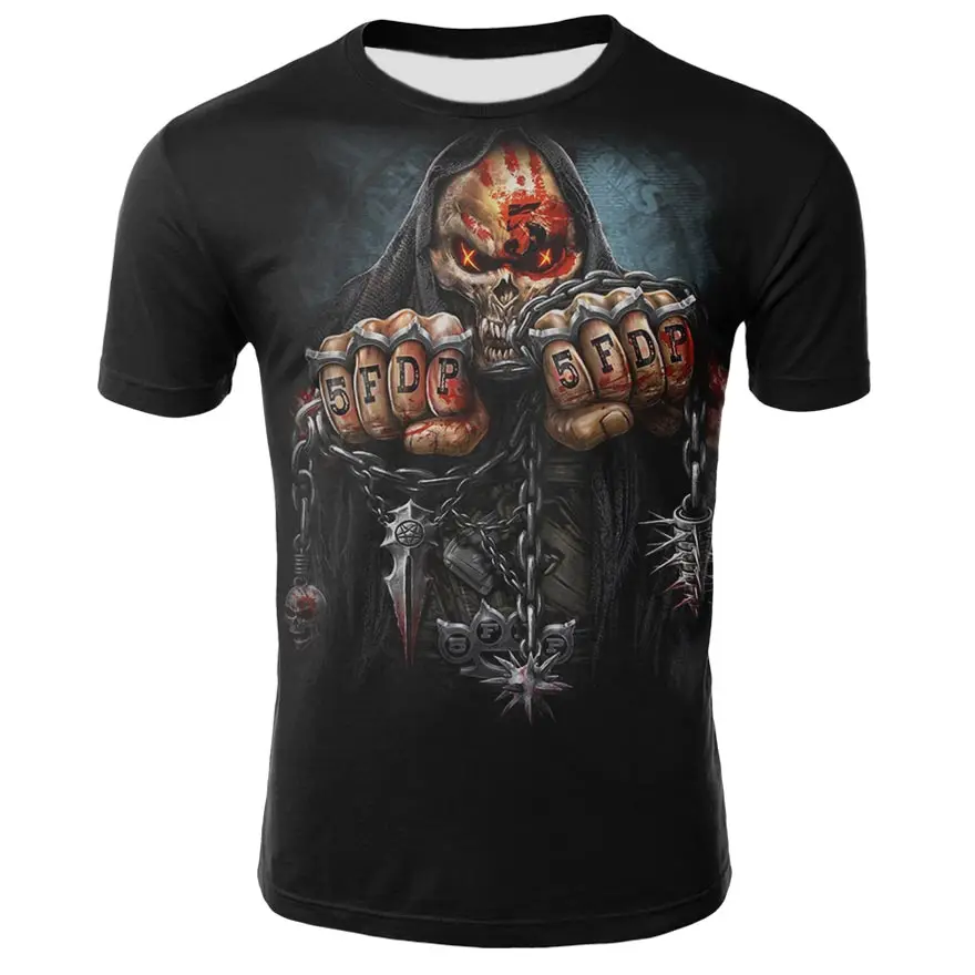 

2020 Men's Horror T-shirt Fashion New Summer Men's Short Sleeve T-shirt Casual 3D Skull Printed Men's T-shirt