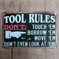 vintage home decor tool rules metal painting poster stickers vintage tin sign