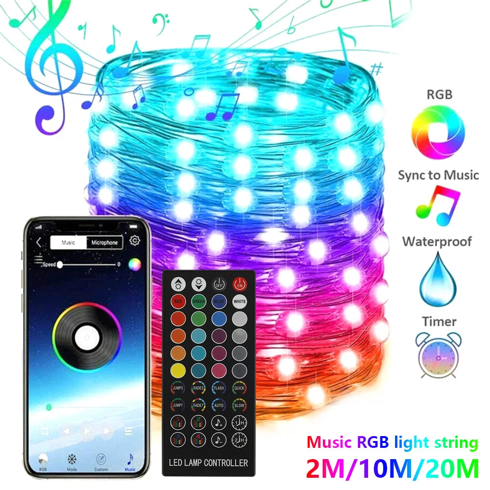 USB светодиодный строка светильник 44 клавишный Bluetooth App Управление s лампа