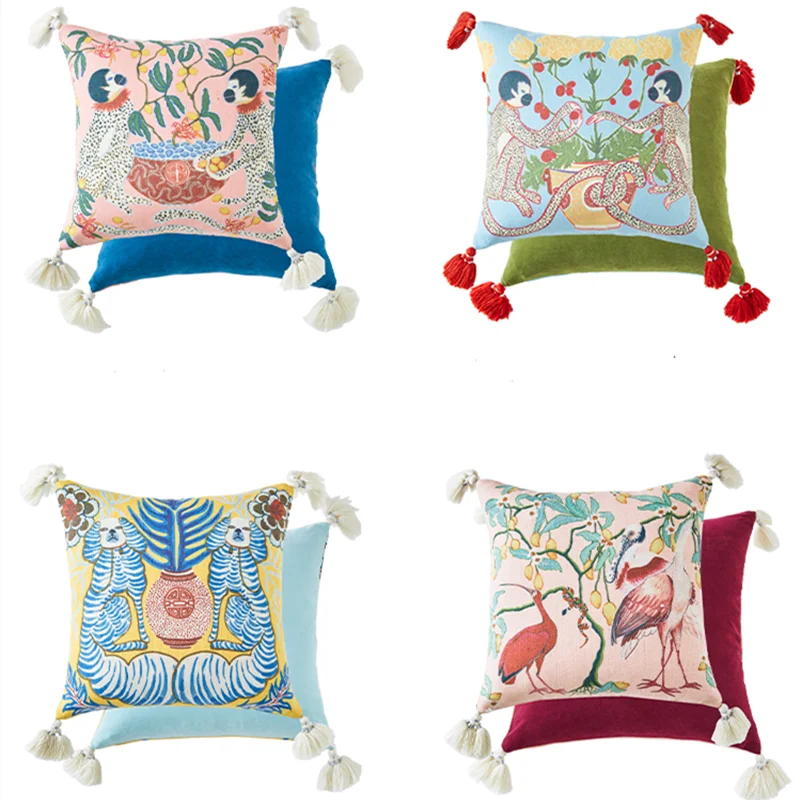 Роскошный шерстяной винтажный Чехол для подушки с вышивкой декоративные подарки