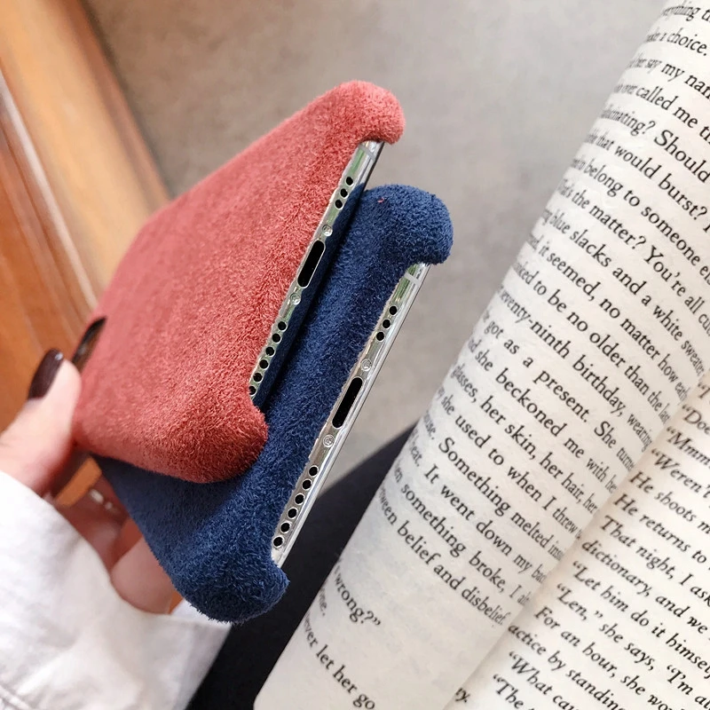 Fashion Warm Corduroy Phone Case For iPhone 11 Pro Max XR X XS Soft Cover Capa 7 8 6 6S Plus Plush Cases |