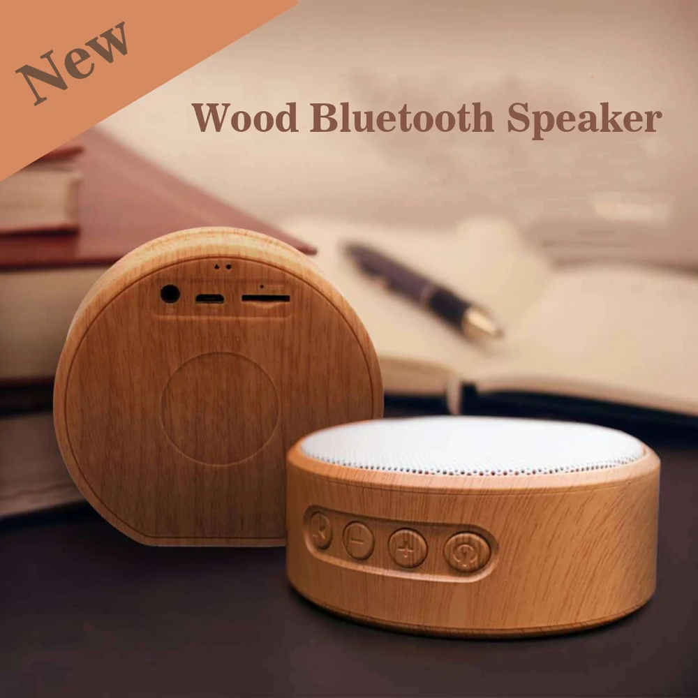 Портативный деревянный Bluetooth динамик AUX мини звук стерео Hi Fi TF 3D плеер наружный