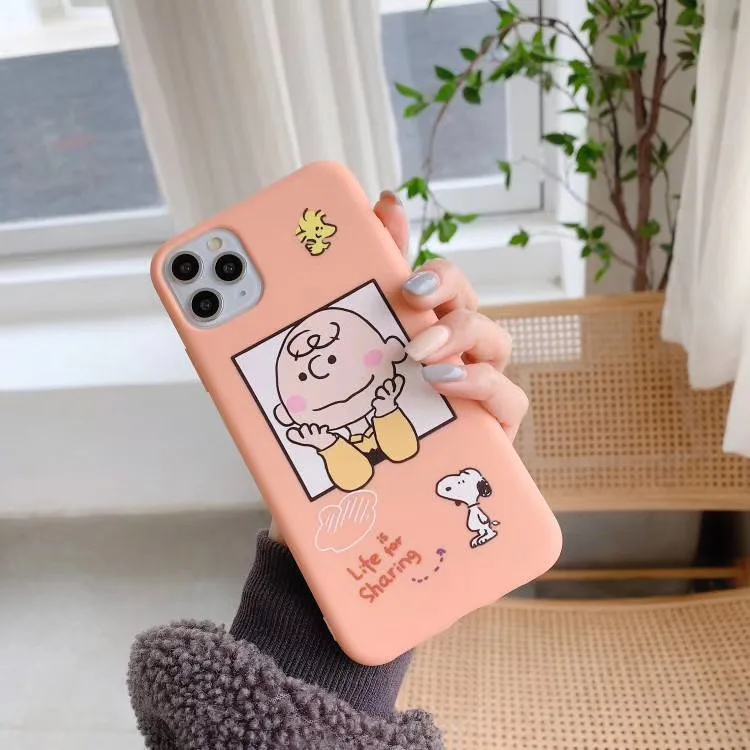 Hot Peanut Dog Charlie brown Woodstock Candy Frosted TPU Cover For iPhone 7 8 6 s Plus 11 Pro X Xs Max Xr Pink Soft Case |