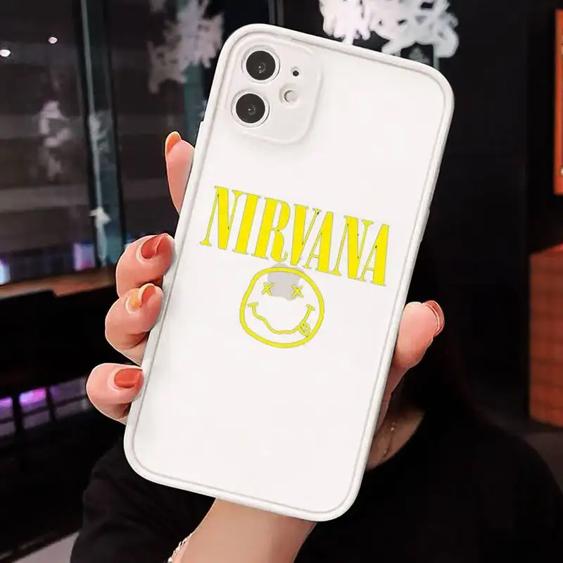 

NIRVANA Rock Roll Band Phone Cases Matte Transparent for iPhone 7 8 11 12 s mini pro X XS XR MAX Plus cover funda