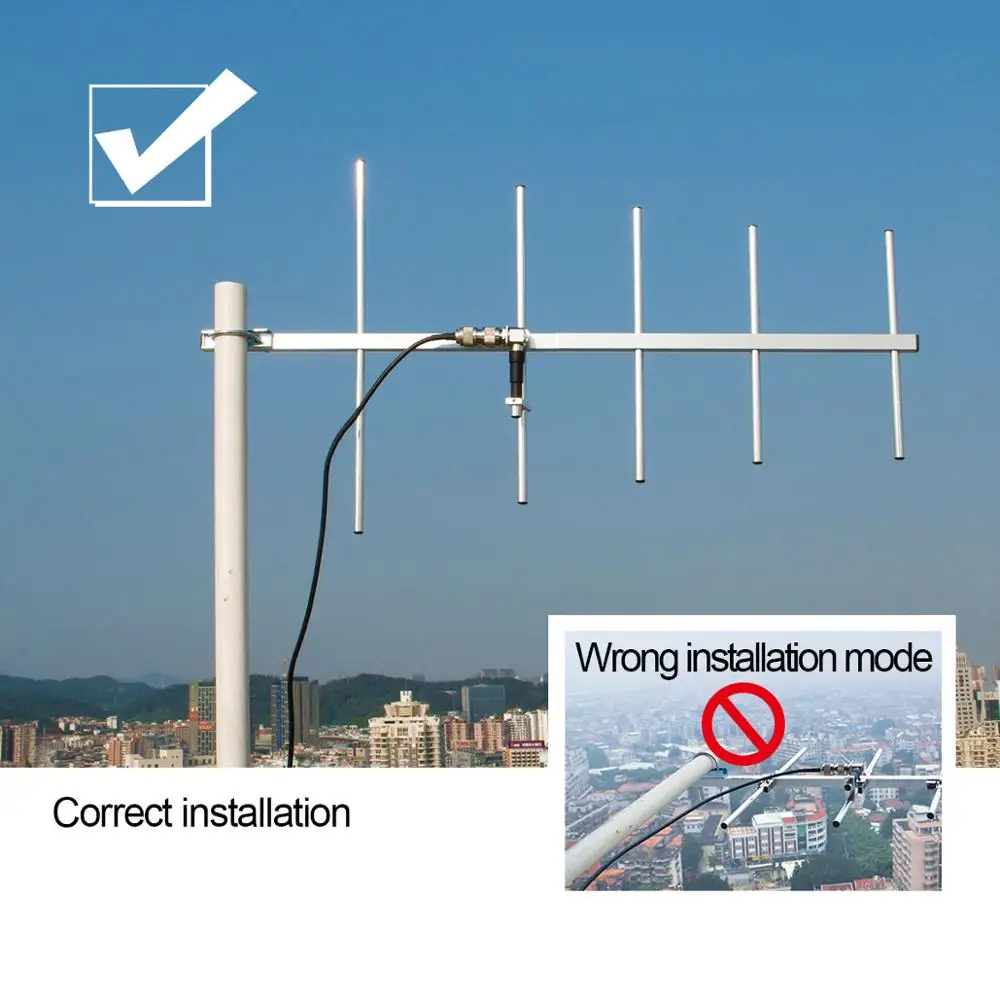 HYS Yagi антенна UHF 400 470mhz 9 dBi с высоким коэффициентом усиления 5 блок для BaoFeng Kenwood Motorola