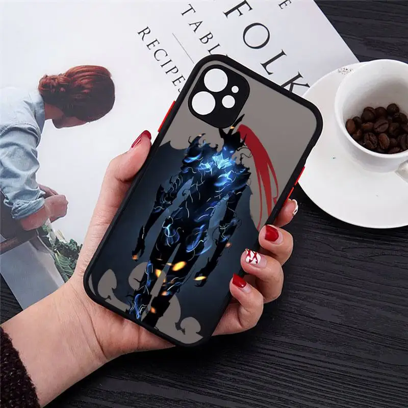 

Comics solo leveling cool black Sung Jin-Woo Phone Case Matte Transparent for iPhone 7 8 11 12 s mini pro X XS XR MAX Plus cover