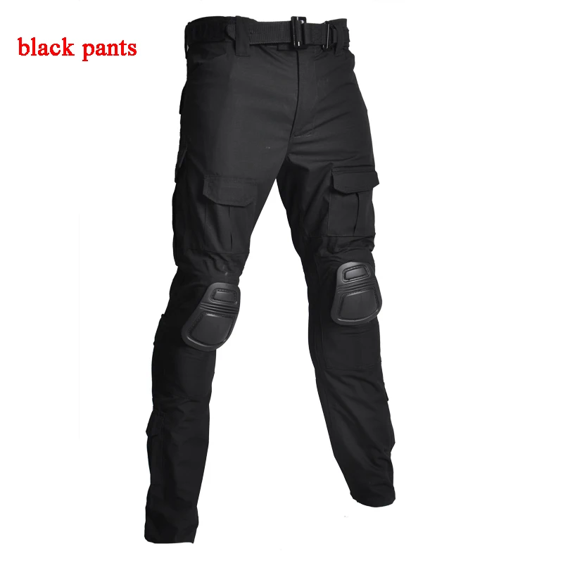 pants black Уличная Военная тактическая Униформа для страйкбола Пейнтбольная камуфляжная охотничья одежда унисекс дышащая Боевая Стрельба Armys костюмы - Цвет: pants black