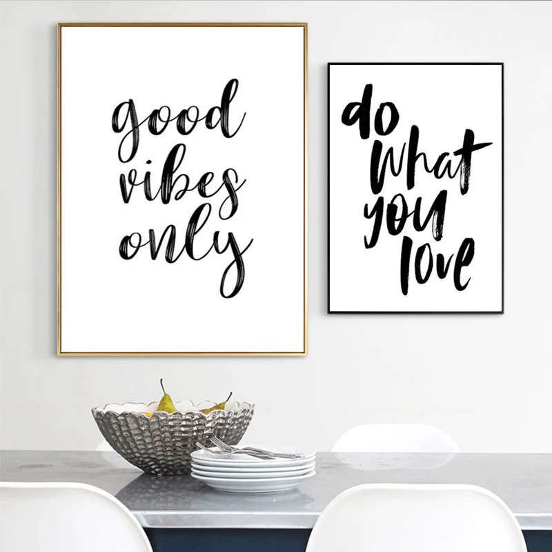 

Minimalist Black White Wall Art Motivational Quote Canvas Painting Letter Posters and Prints Nordic Pictures for Living Room