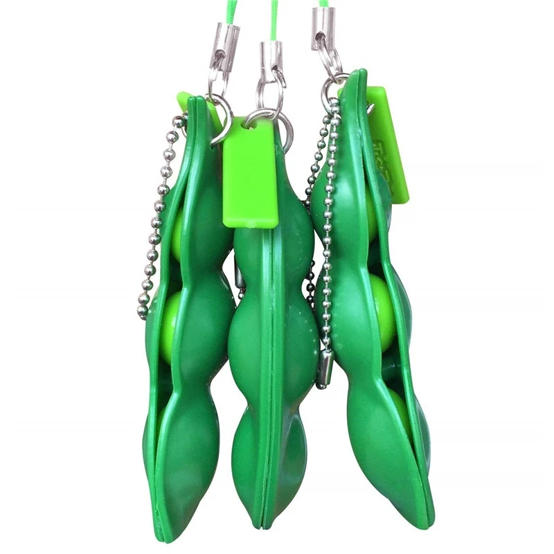 Мягкий горох в капсуле брелок Edamame игрушка антистресс Новинка кляп игрушки