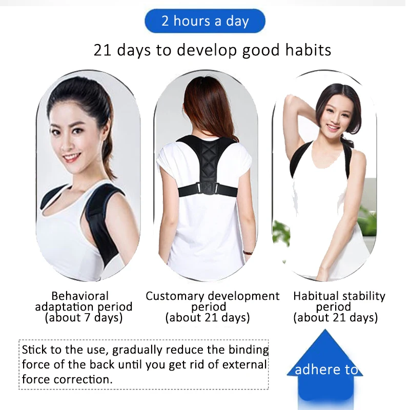 Медицинский плечевой Поясничный поддерживающий Регулируемый Корректор осанки
