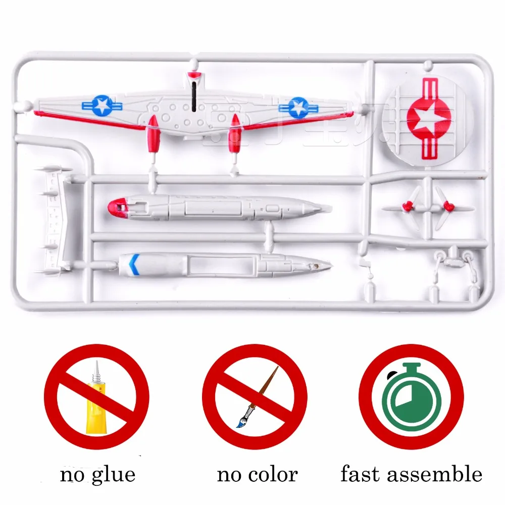 8 шт 4D пластиковые собрать истребитель мини самолет головоломка сборки военный