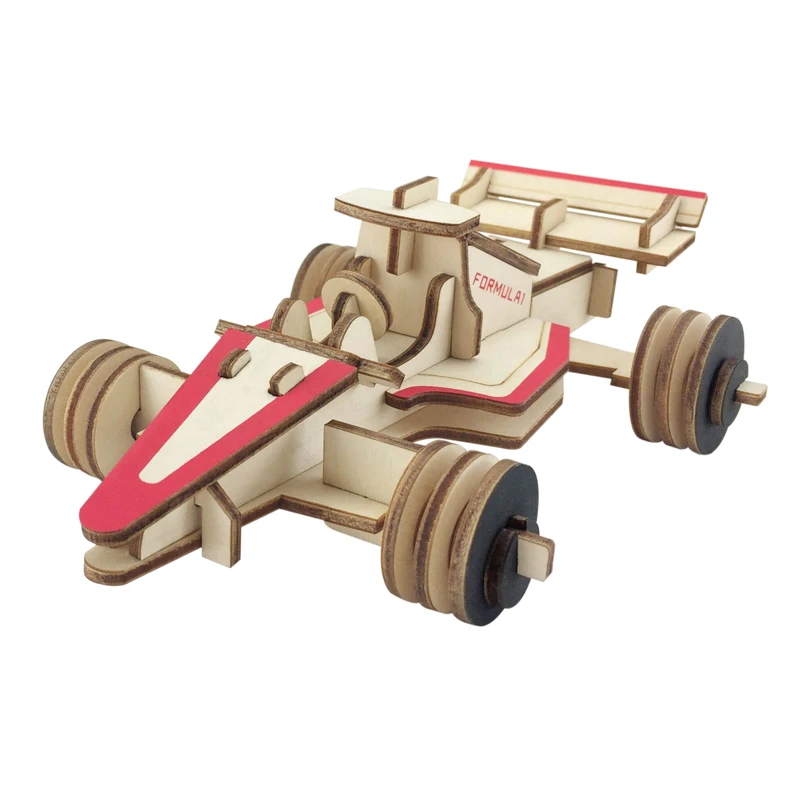 Лазерная резка сделай сам автомобиль вилла игрушки 3D деревянная головоломка