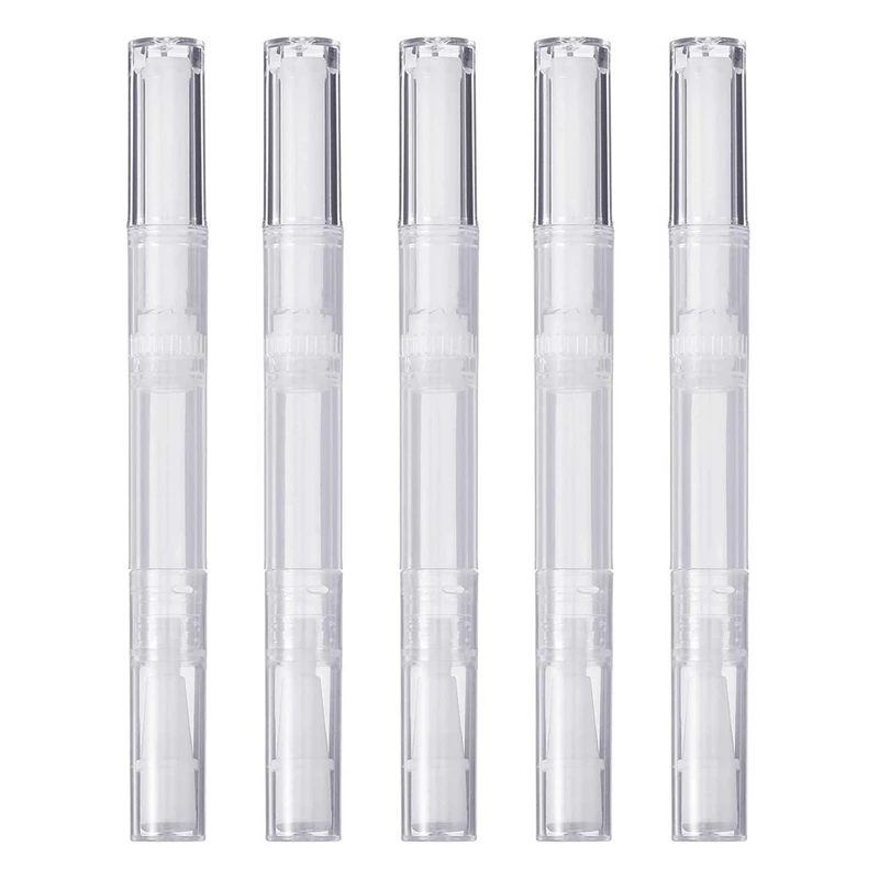 5 упаковок 3 мл прозрачные закрученные ручки пустая масляная ручка для ногтей с