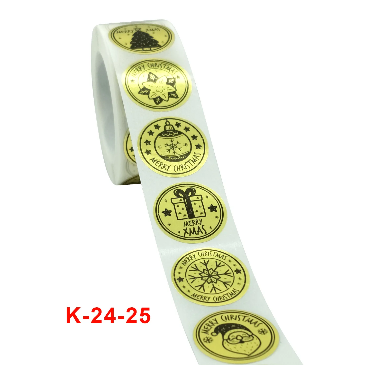 

UU Gift 50/100/300/500 Pieces of Merry Christmas Bronzing Stickers 8 Pattern Kids Seal Label Scrapbook Stickers