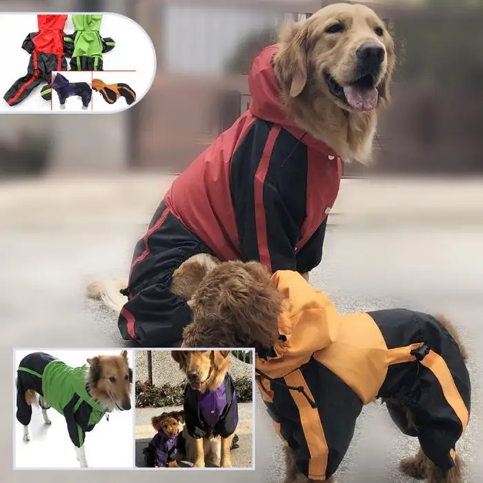 

Pet Dog Raincoat Waterproof Jumpsuit Reflective Rain Coat Sunscreen Dog Outdoor Clothes Jacket for Small Dog Pet Supplies Hooded