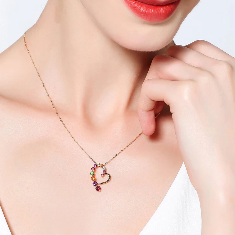 ENZO Natural Garnet 14K Pure Gold Pendant Real AU 750 Solid Upscale Trendy Classic Party Fine Jewelry Hot Sell New 2020 | Украшения и