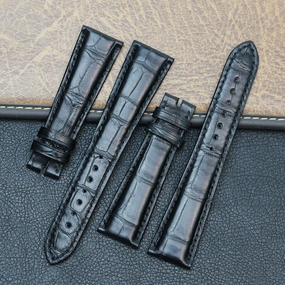 PESNO подходит для Bvlgari-Bvlgari BB42 натуральная кожа часы с ремешком из кожи крокодила ремни Для мужчин браслет на запястье 21 мм черный аксессуары