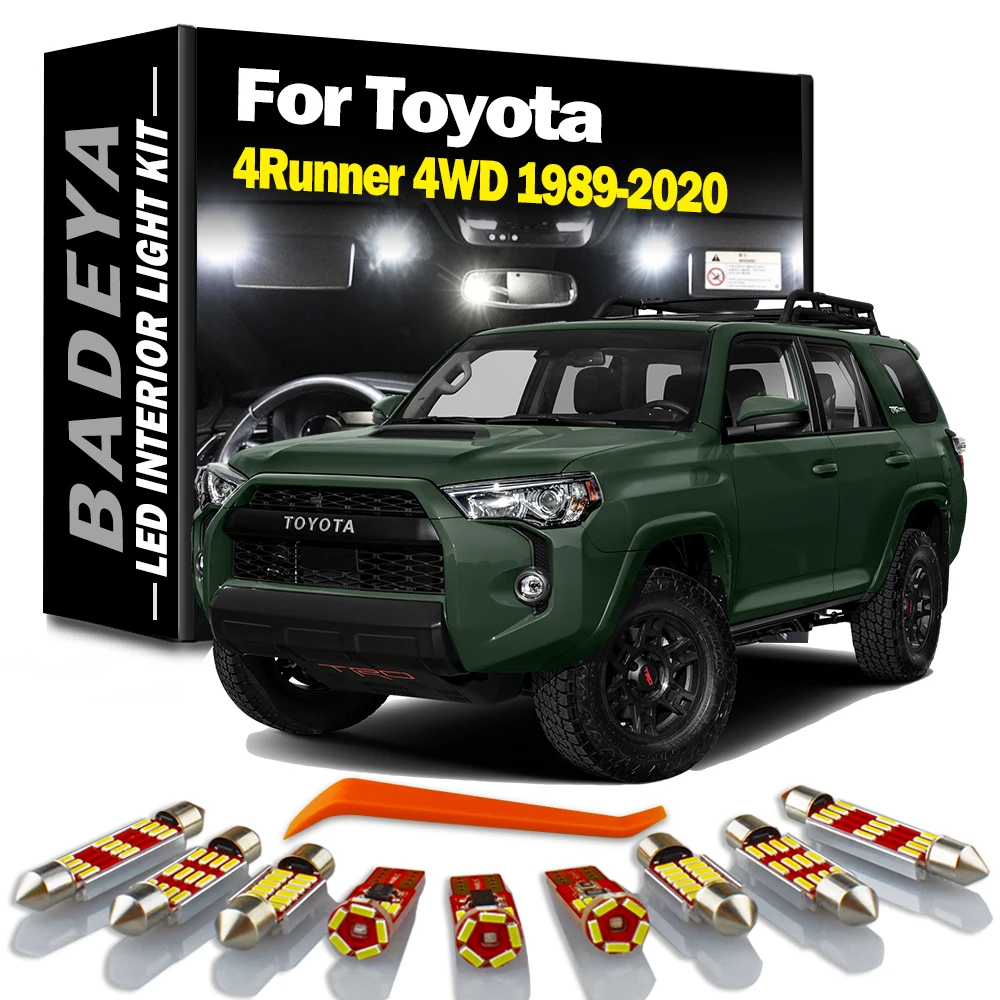 BADEYA Canbus Car Accessories For Toyota 4Runner 4WD 1989-2020 Vehicle LED Interior Dome Map Light Kit Trunk License Plate Lamp