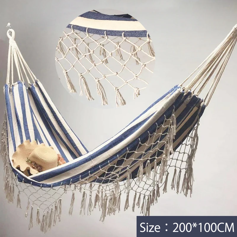 Двойной гамак в скандинавском стиле богемный двойной с кисточками Пляжная