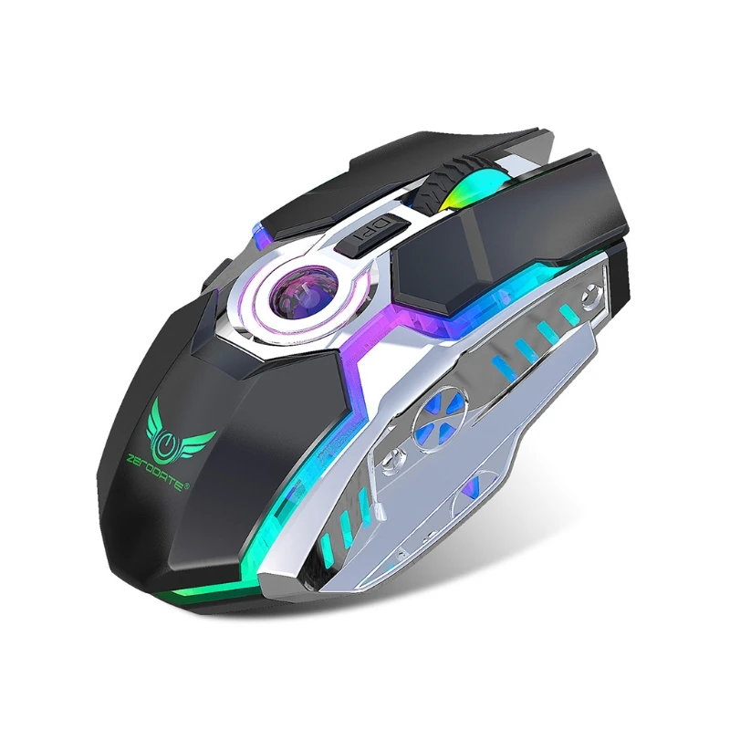 

Wireless Gaming Mouse Adjustable Color Light Streamline Design PC Computer Mice
