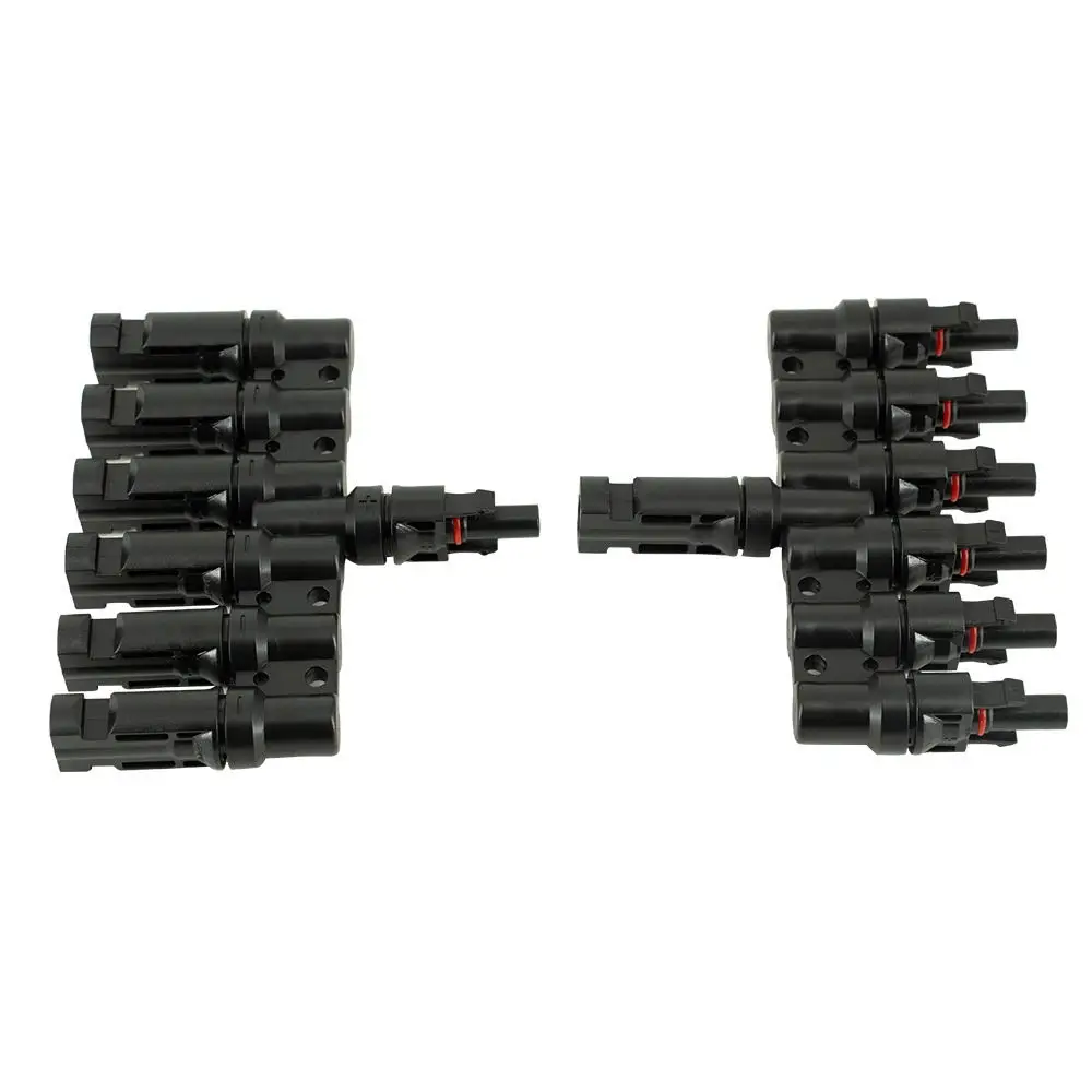 Photovoltaic Connector Electrical Pv 1pair X T Branch Parallel Connection 30a Solar Panel Cable Wire Connect One In Six Out |