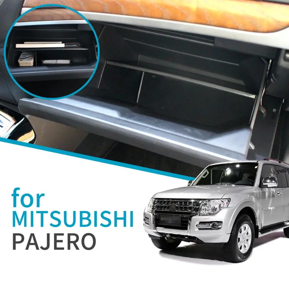 

ZUNDUO Car Glove Storage box for Mitsubishi Pajero 2010 ~ 2019 Accessorie Console Tidying Box Central Co-pilot Storage Box