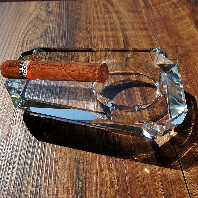 

1Pc Crystal Cigar Holder Cigarette Ashtray Desk Decorative Tobacco Ashtray Smoking Utility Novelty Ornament Cigar Accessories