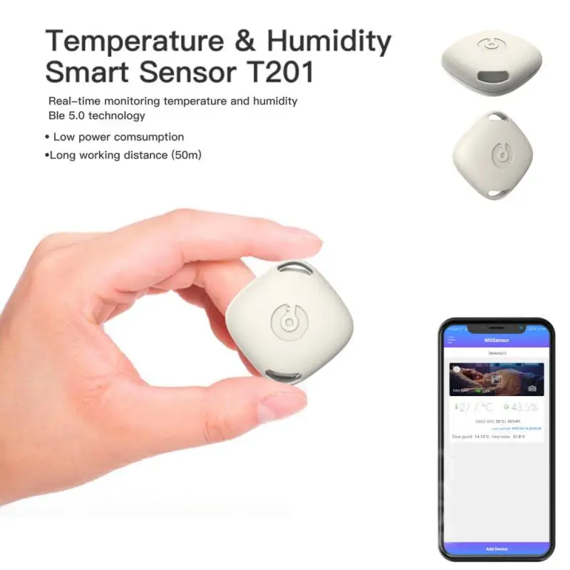 

Temperature Humidity Intelligent Sensor Bluetooth-compatible 5.0 Wireless Smart Home Back Clip Sensor App Real-time Monitoring
