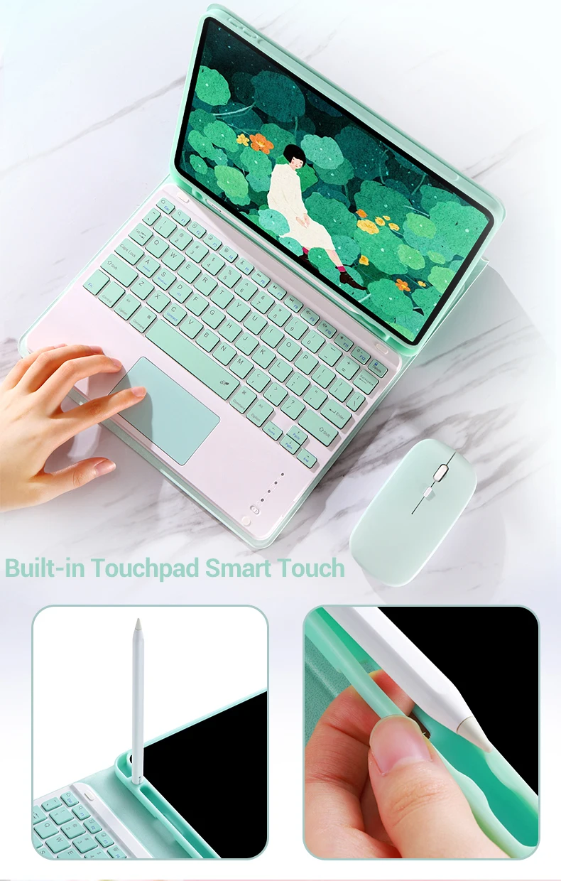 Чехол для iPad 10 2 2020 мышь клавиатура с тачпадом Air 3 4 Pro 9 7 5 11 2018 2019 8th 7th 6t 5th Gen |