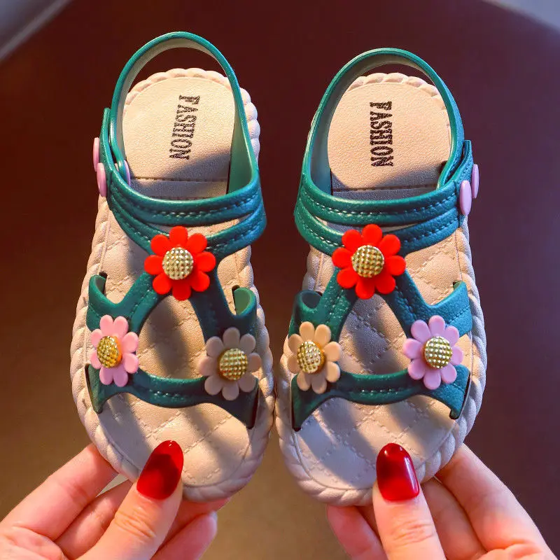 

Girls Sandals Summer Baby Princess Sandals Soft Sole Non-slip Little Girl Cute Sandals And Slippers Flower Beach Shoes