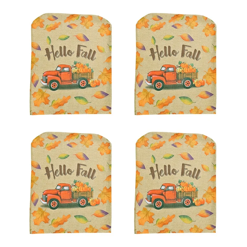 Чехлы на стулья День Благодарения набор из 4 предметов с тыквой искусственные