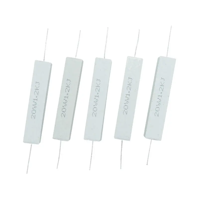 Cement Resistor 20W 1R/2/2.2/2.5/3/4/5/10/30/33/200 1~100K 1/1.5/2/3/4.7K Ceramic 5% Accuracy 2 pcs | Электронные компоненты и