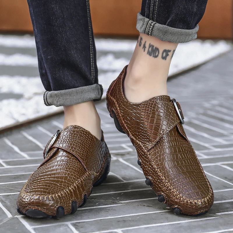 Осенне-зимняя повседневная обувь мужская теплая из натуральной кожи с плюшем для