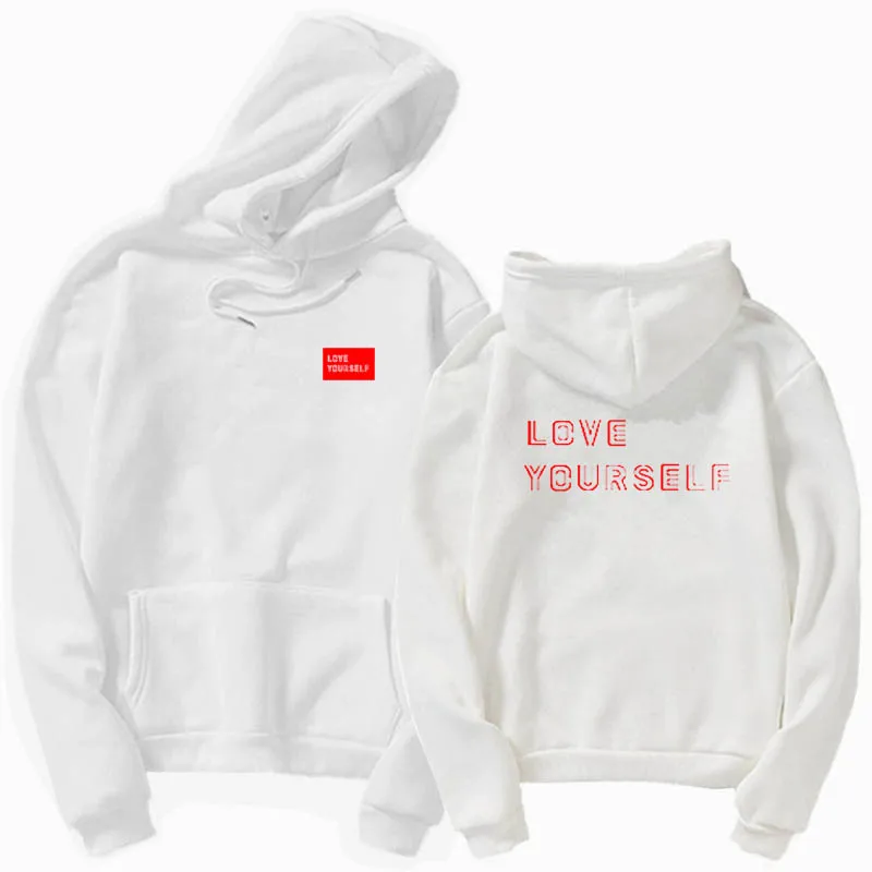 hoodies 4 Красного цвета с надписью «Love yourself шрифт с капюшоном унисекс kpop толстовки любить себя KPOP толстовка с капюшоном для повседневной носки harajuku поп - Цвет: hoodies 4