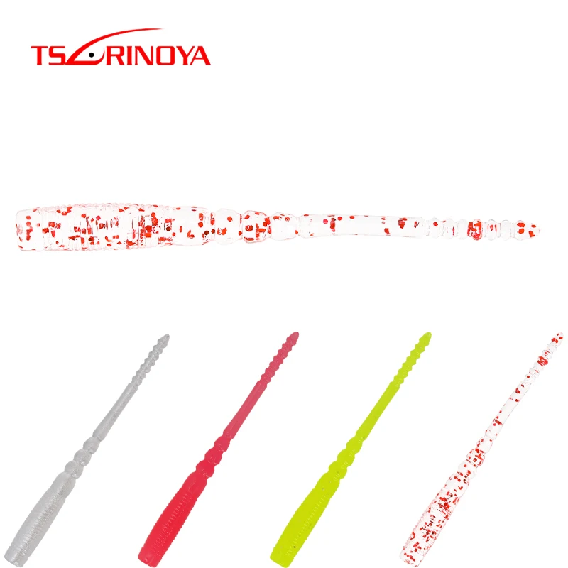 

TSURINOYA AJING мягкая рыболовная приманка ZS 40 шт./лот приманка в виде червя с игольчатым хвостом Светоотражающая светящаяся искусственная плаваю...