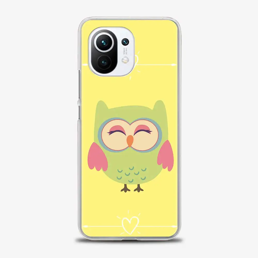

Phone Case for Xiaomi Poco X3 NFC F3 Mi 11 Hard PC Cover for Redmi Note 9S 9 8 Pro 8T 10 Pro Shell Cartoon Penguin Frog Owl