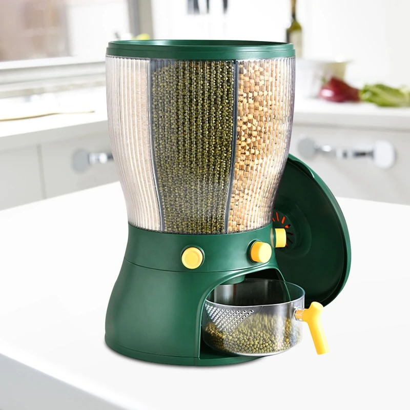 

20KG Multifunctional Rotating Food Storage Box with Lid Moisture Insect Proof Grain Organizer Separat Rice Bucket