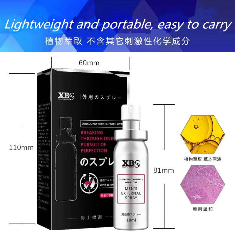Ослепительный спрей Xbs True Color 10 мл японский мужской для борьбы с большим