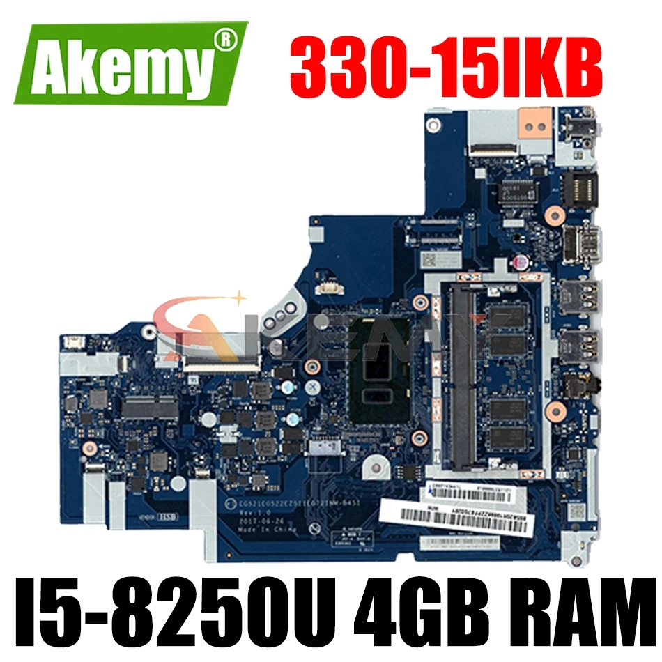 

For Lenovo Ideapad 330-15IKB 330-17IKB Laptop Motherboard NM-B451 Main Board With SR3LA I5-8250U CPU RAM-4GB 100% Fully Tested