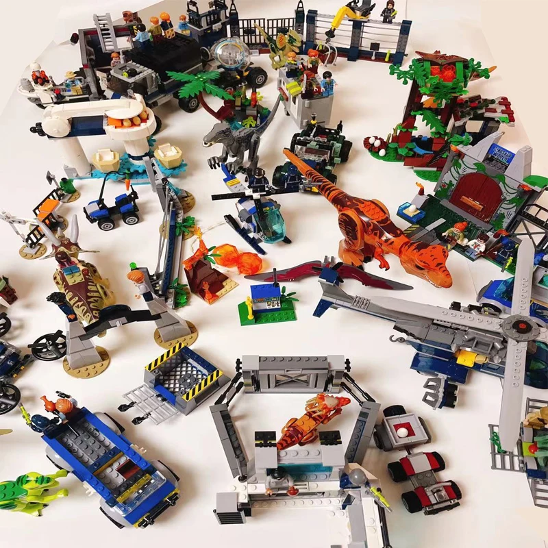 

2021 Anime Movie World Dinosaur Set 11335 11336 11337 Gyrosaurus and Toothless Pterosaur escape Building Blocks Toys Gift