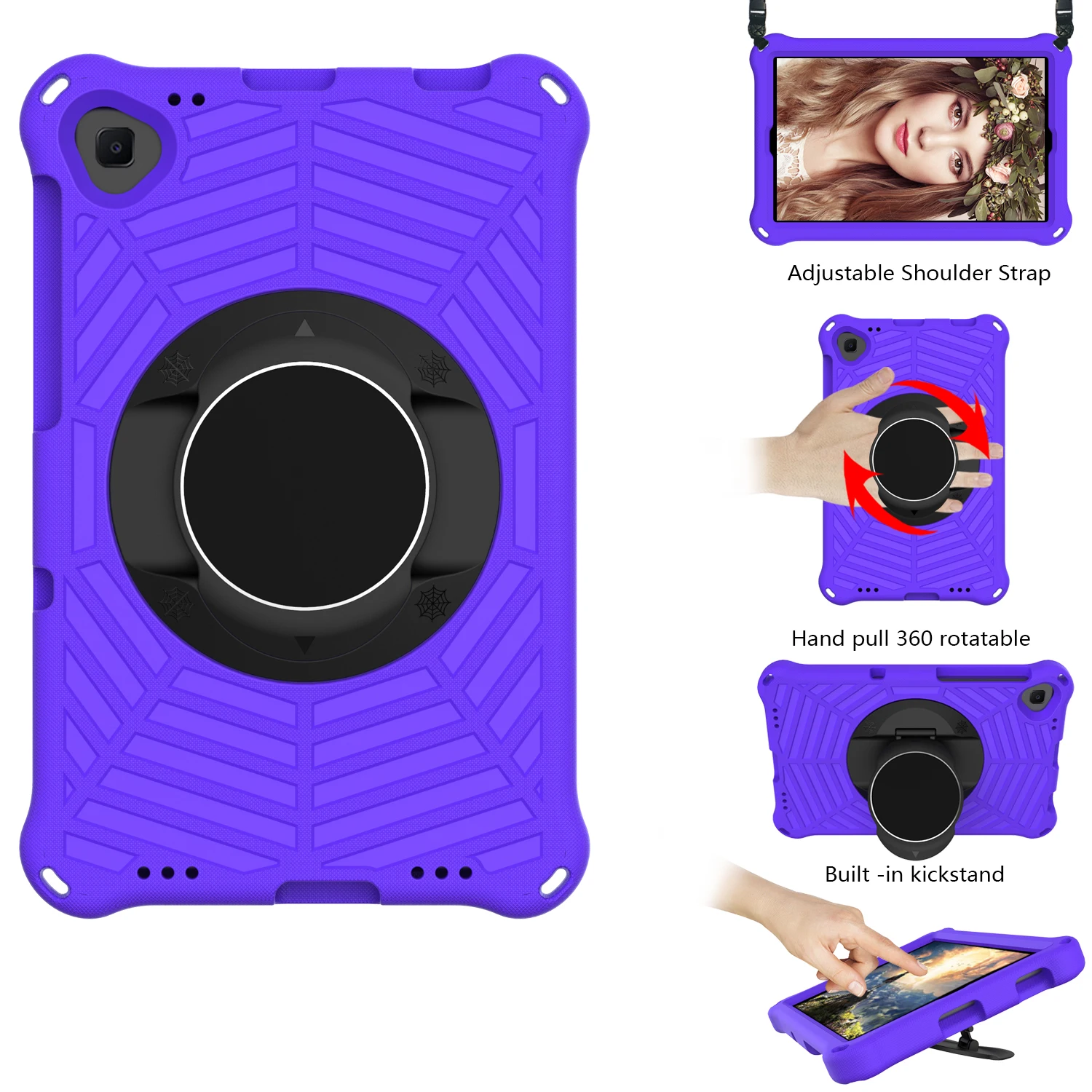 

EVA Tablet Cover For Samsung Tab 10.1 T510 Handle Stand Shock Proof Full Body Kids Drop Resistance 360 Degree Rotation Case