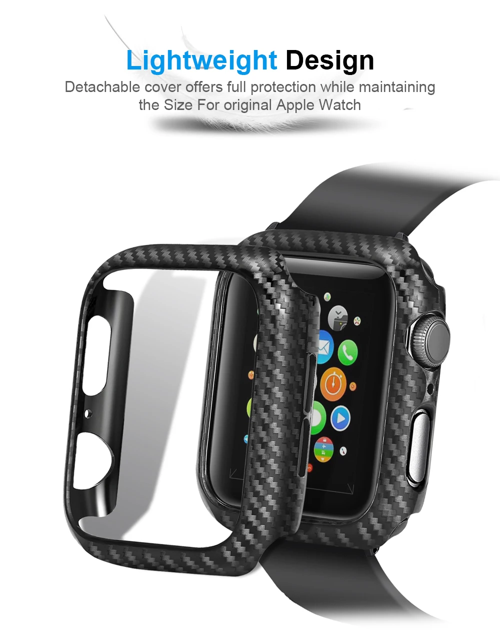 Углеродное волокно Экран протектор чехол для Apple Watch 42/38/40/44 мм Совместимость для наручных часов iwatch серии 5/4/3/2/1 защитный бампер чехлы