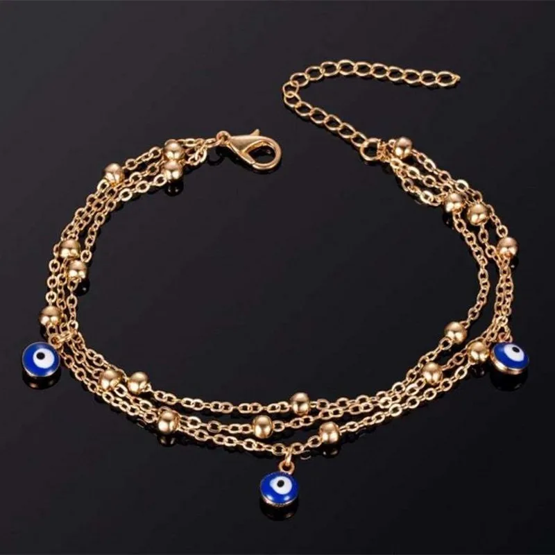 Браслеты на ногу Женские многослойные анклеты в богемном стиле с турецкими