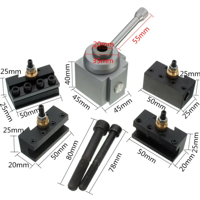 

Set Quick Change Holder Replacement Equipment 7Pcs Metalworking Workholding